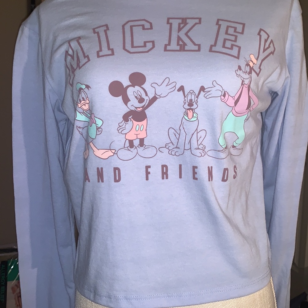 Mickey and Friends crop top(long sleeves) NWT